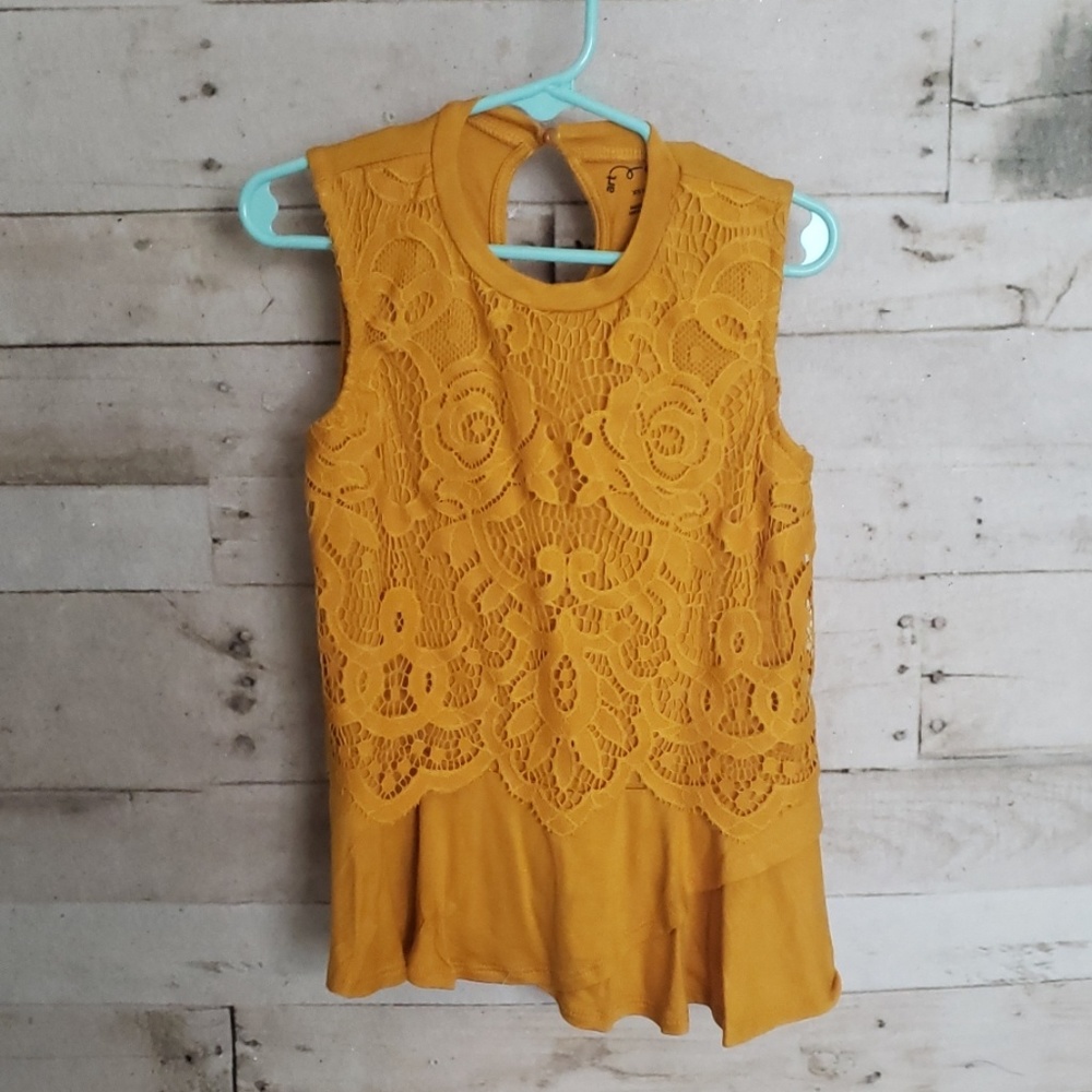 Mustard girls sleeveless shirt